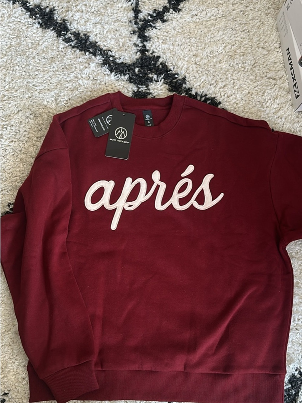 Move Theology Après Ski Script Burgundy Crewneck Sweatshirt